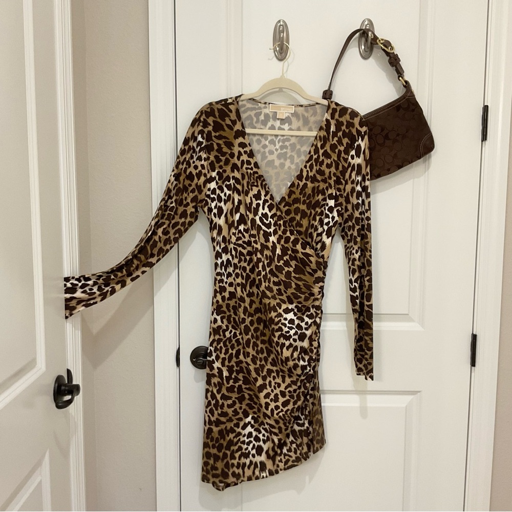 Michael Kors Leopard Print Dress Size 12, EUC - Picture 2 of 6